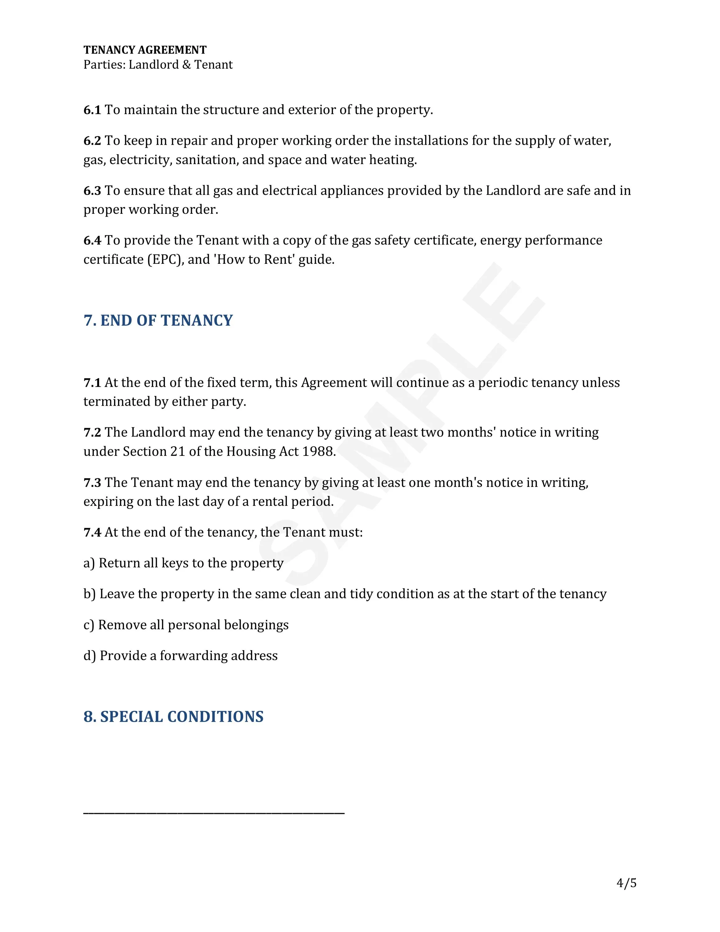 Guaranteed rent scheme
